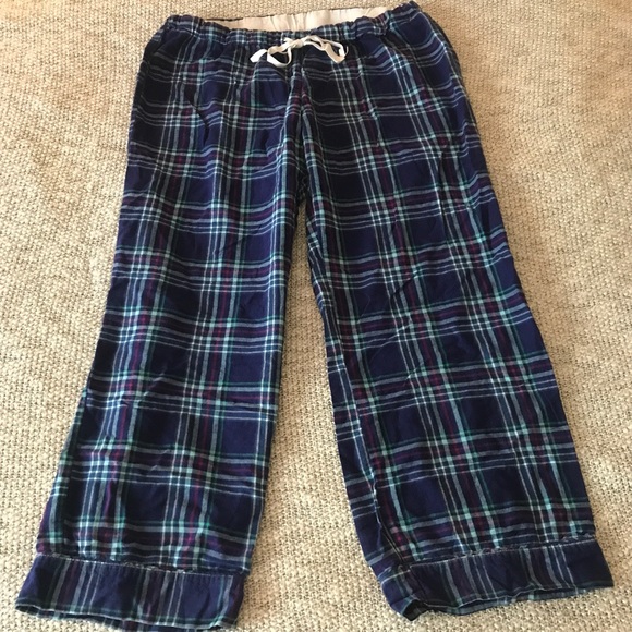 women's blue plaid pajama pants